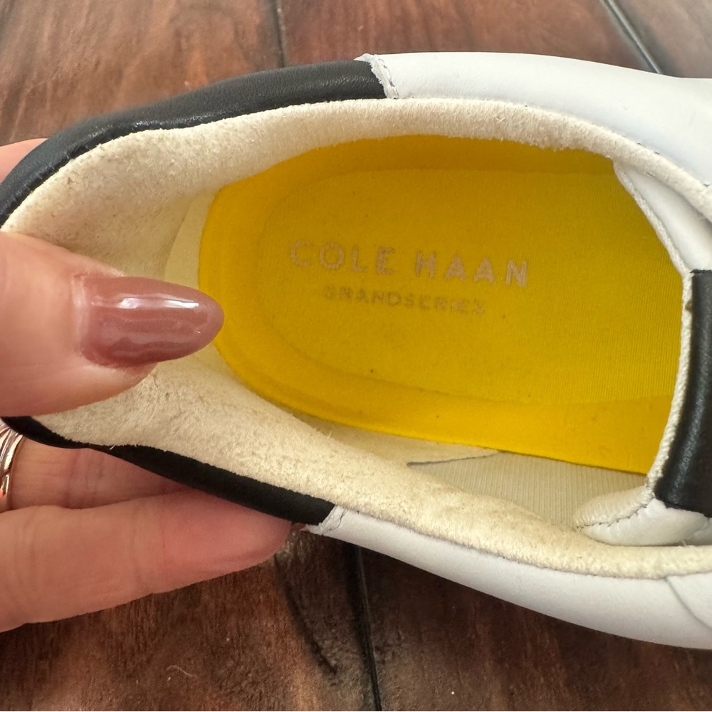 Cole Haan Grandpro Topspin White Leather Sneakers with Black Detail - Picture 10 of 12